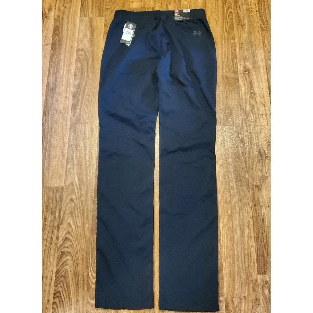 Under Armour Golf Pants Men 34 Black Showdown‎ Straight Athletic Performance New